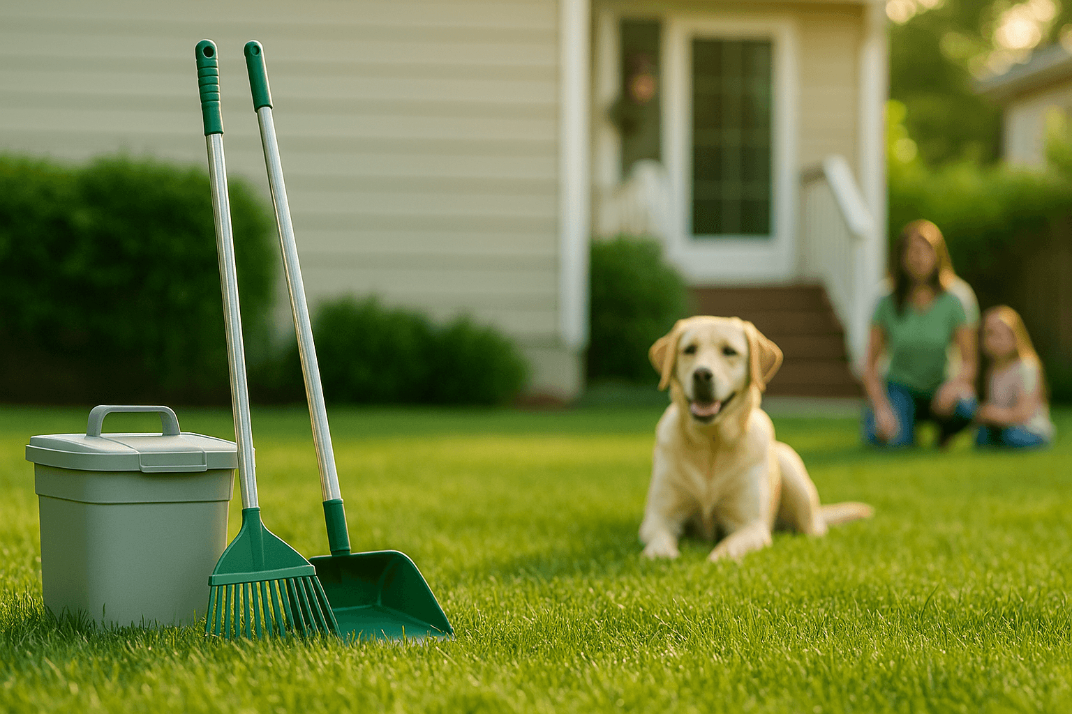 Professional pet waste removal service background